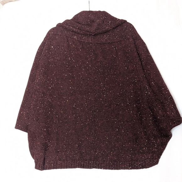 ANA A NEW APPROACH Wine cowl neck knit poncho sweater size 1X BohoWestern - Picture 10 of 11